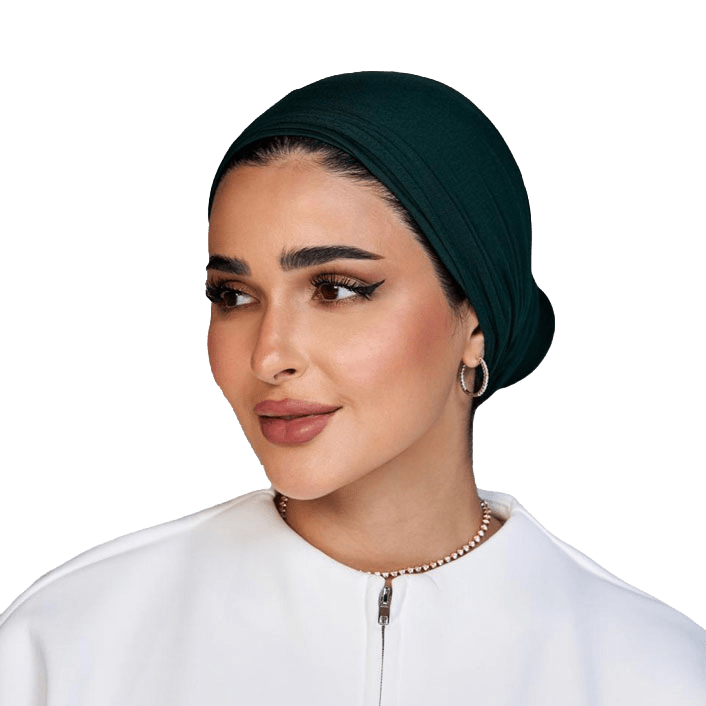 توربان قطني مميز باللون الأخضر البترولي