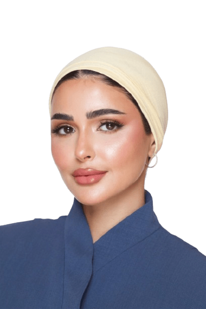 توربان قطني ناعم مميز بلون أصفر زبدة