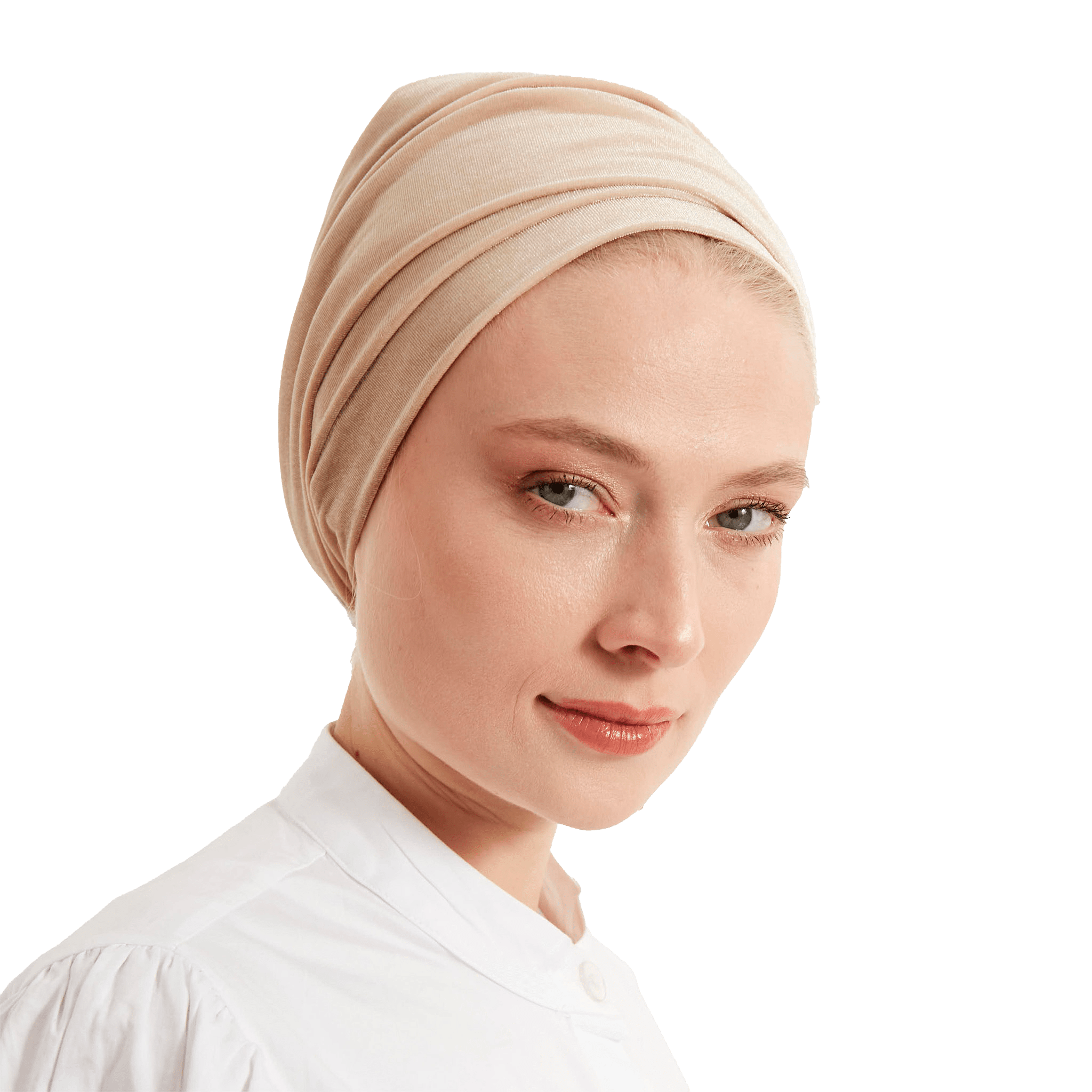 Beige Velvet Turban