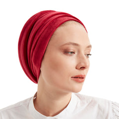 Red velvet turban