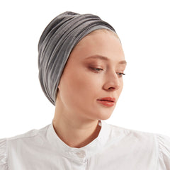 Grey velvet turban