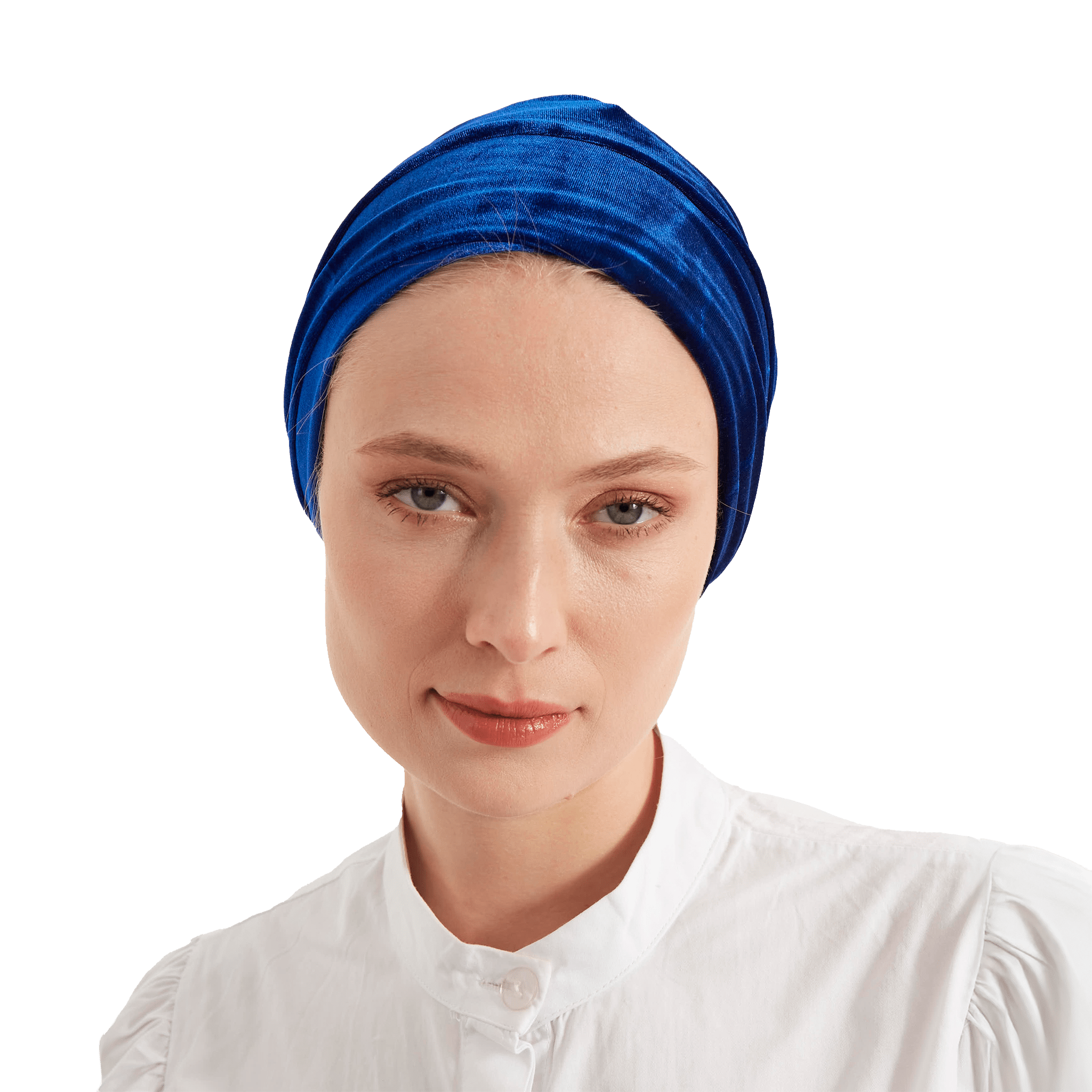 Dark blue velvet turban
