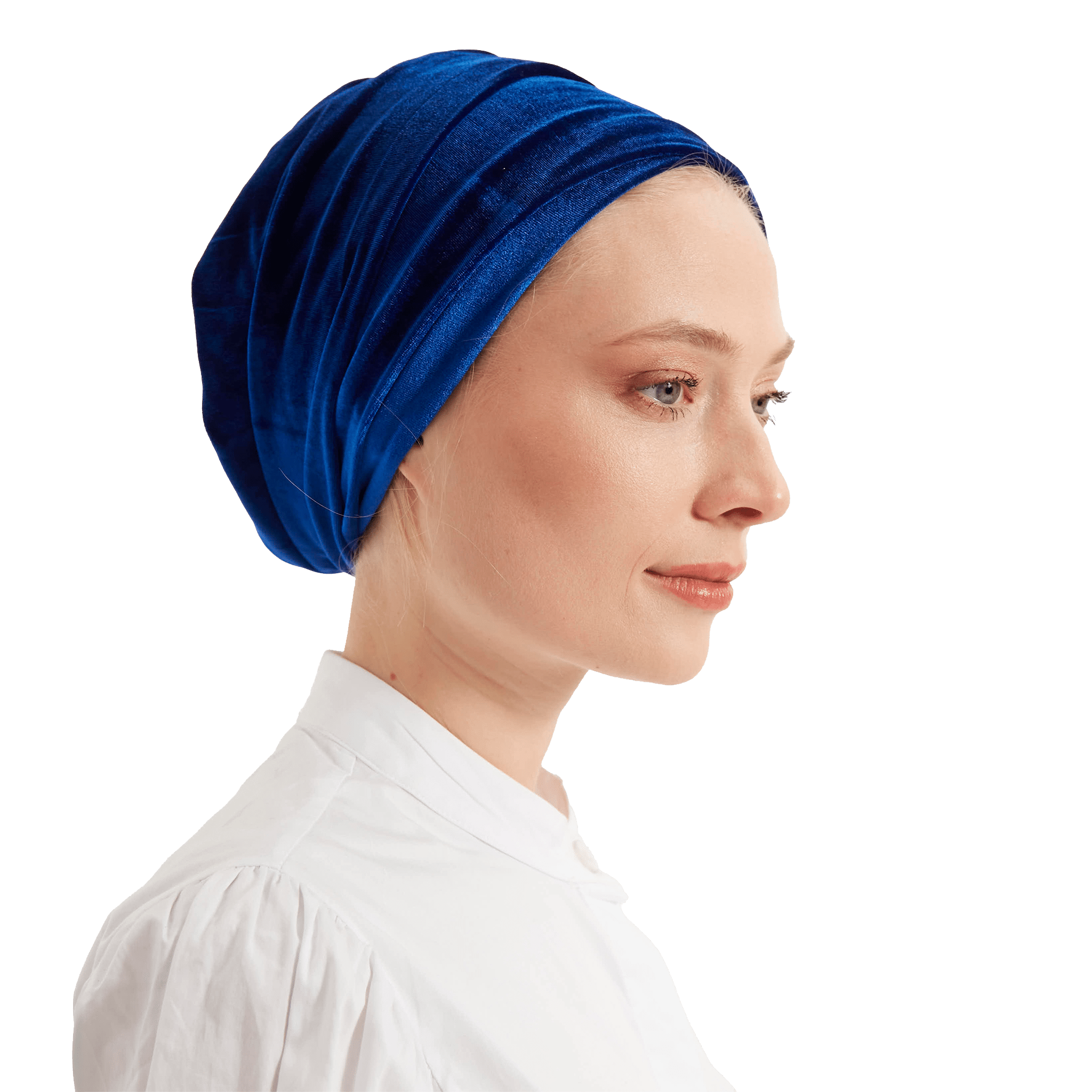 Dark blue velvet turban