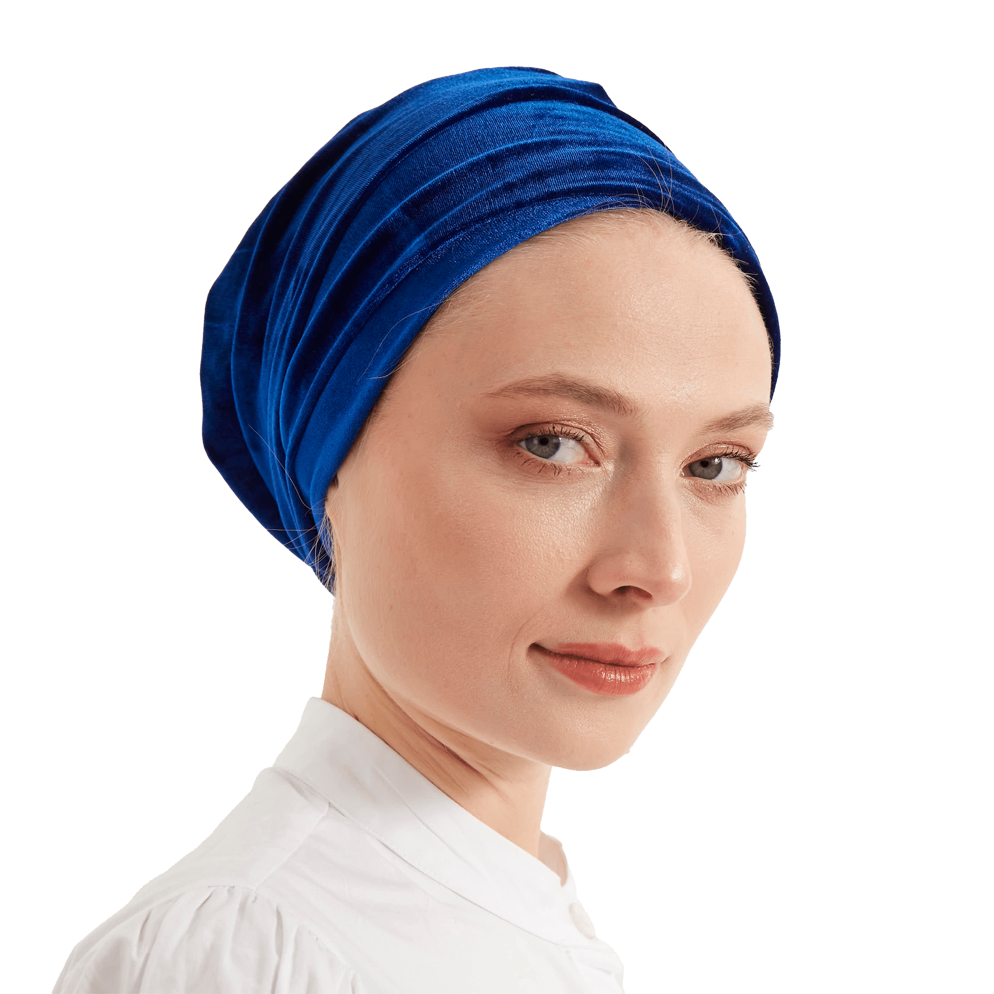 Dark blue velvet turban