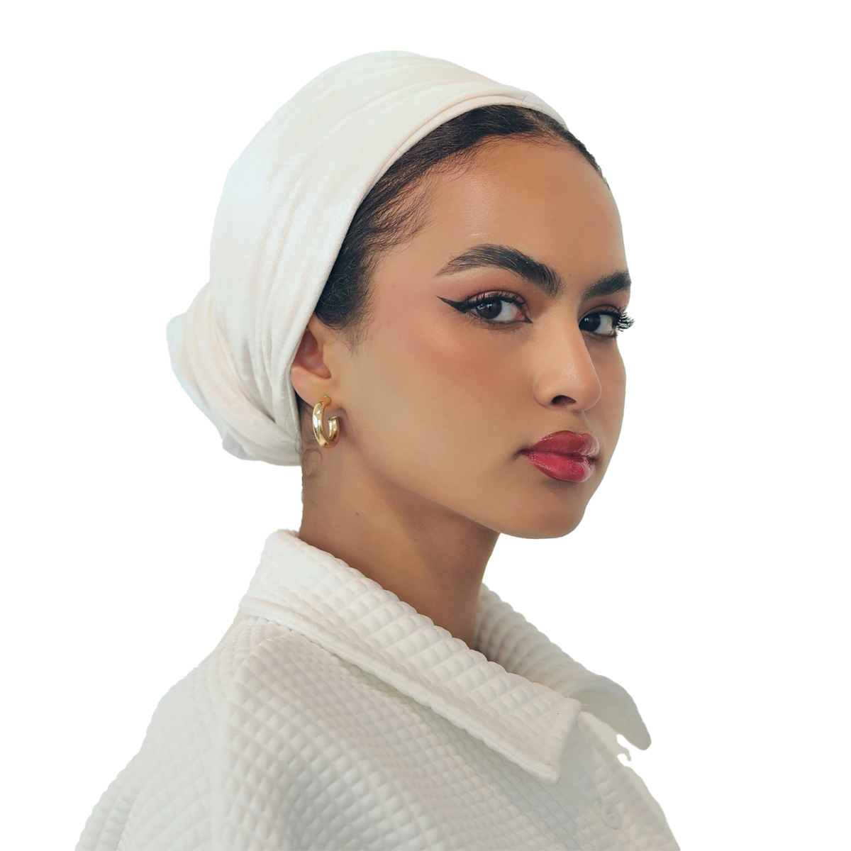 White velvet turban