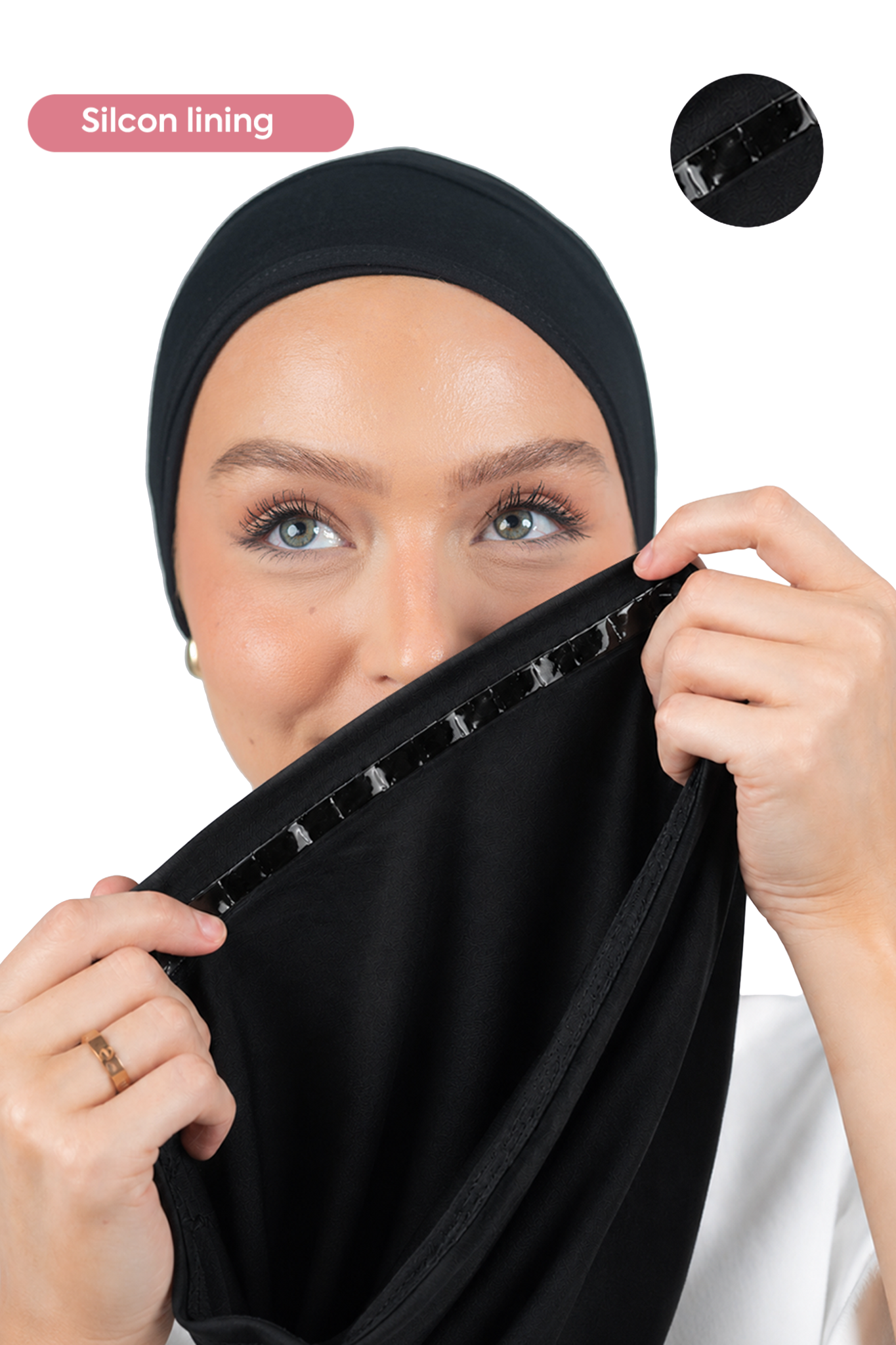 Signature Black Swimming Turban - Silicon Grip