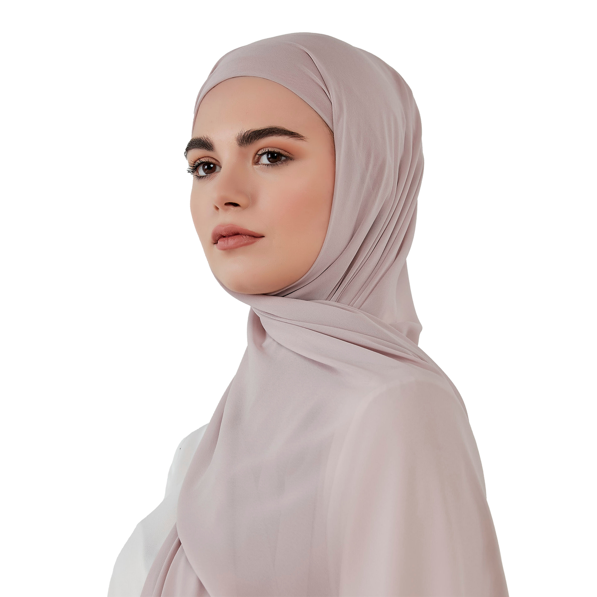 Powder chiffon scarf with headband