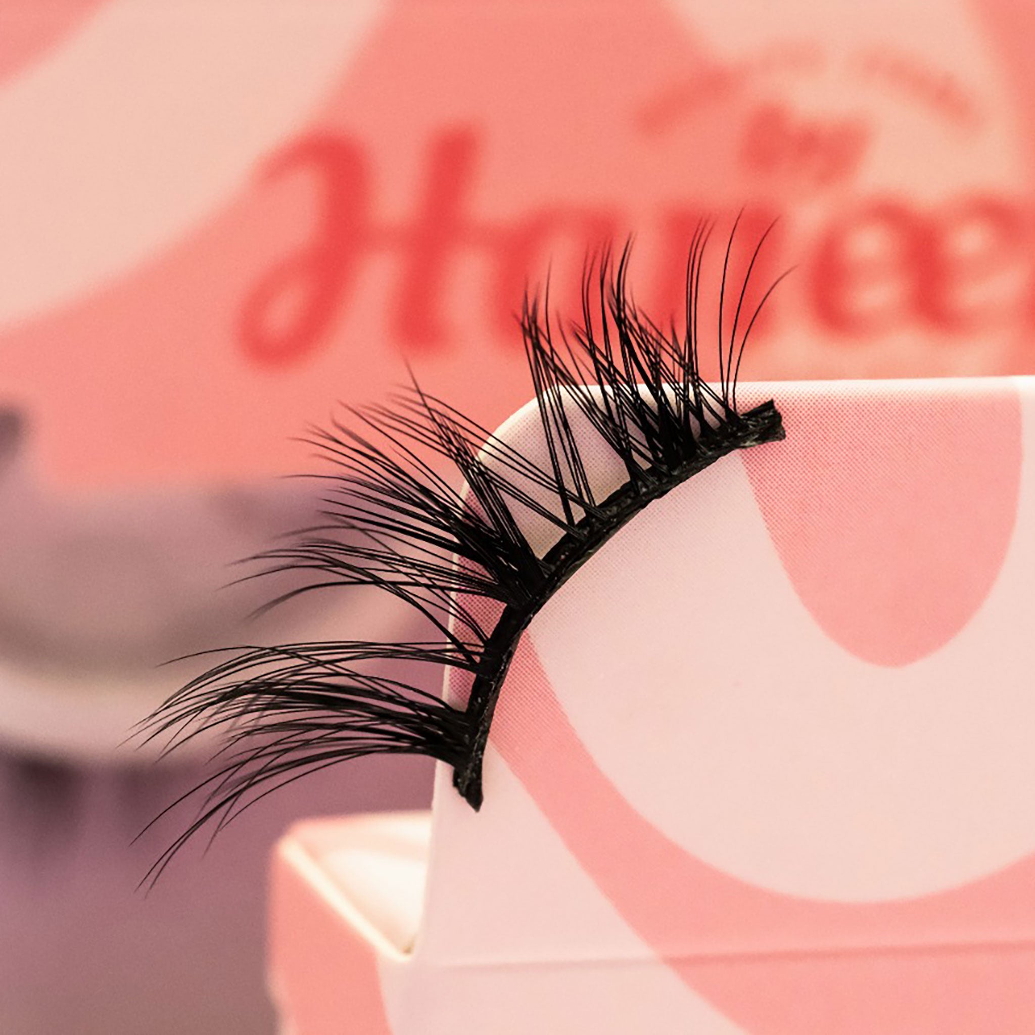 false eyelashes with a white background