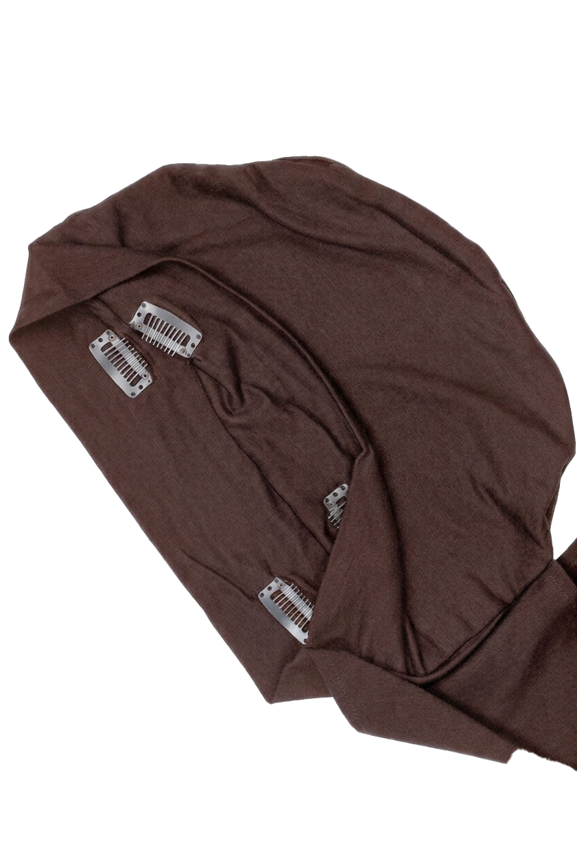 Signature Brown Cotton Turban – Anti Slip Clips