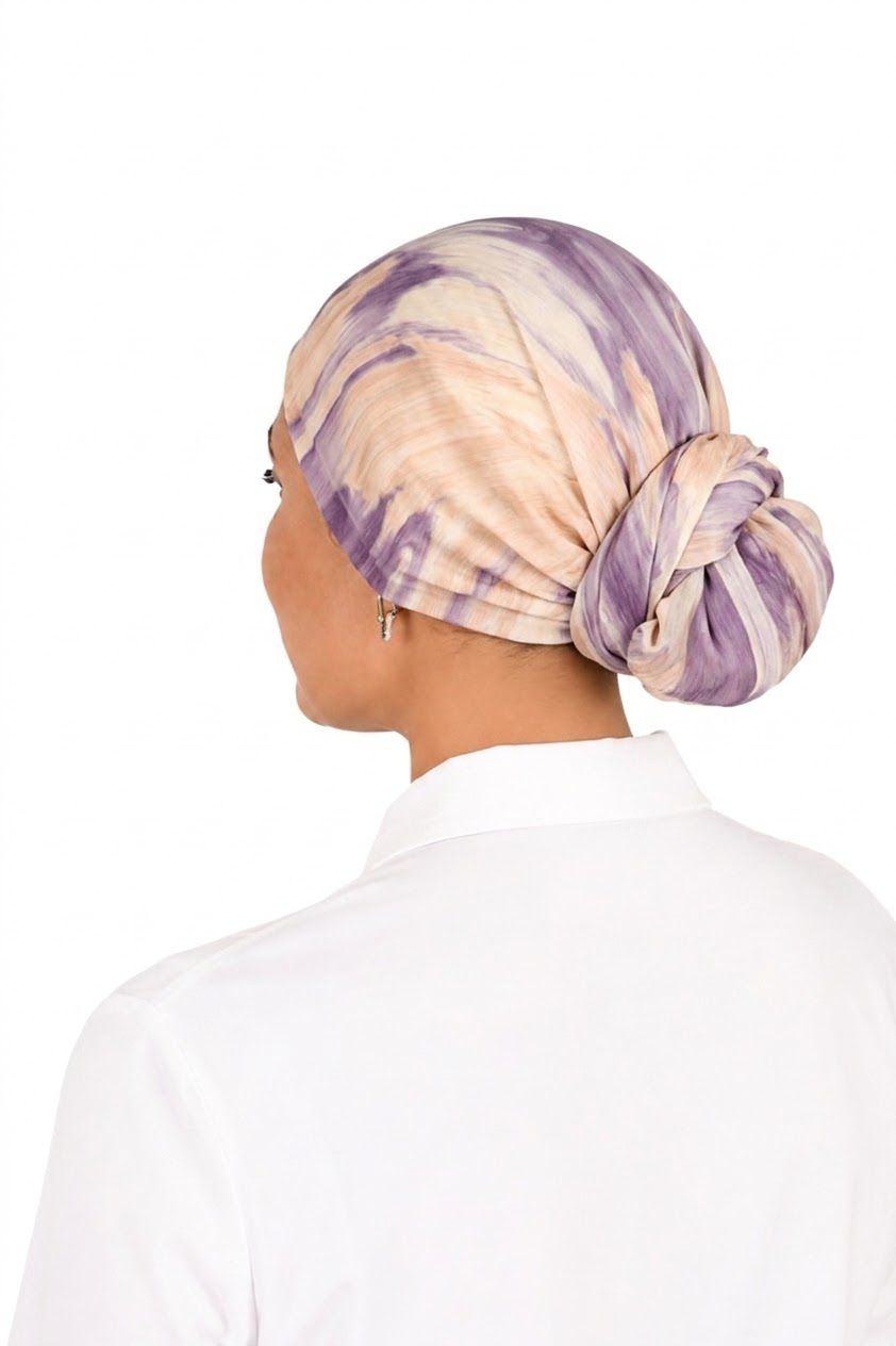 ⁠Chiffon Scarf – Lavender Waves