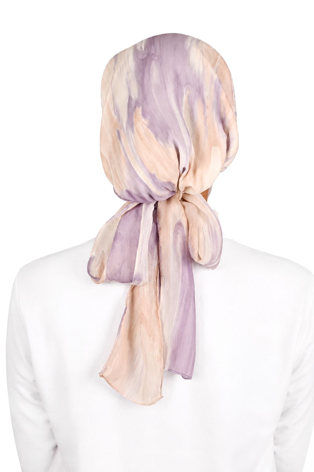 ⁠Chiffon Scarf – Lavender Waves
