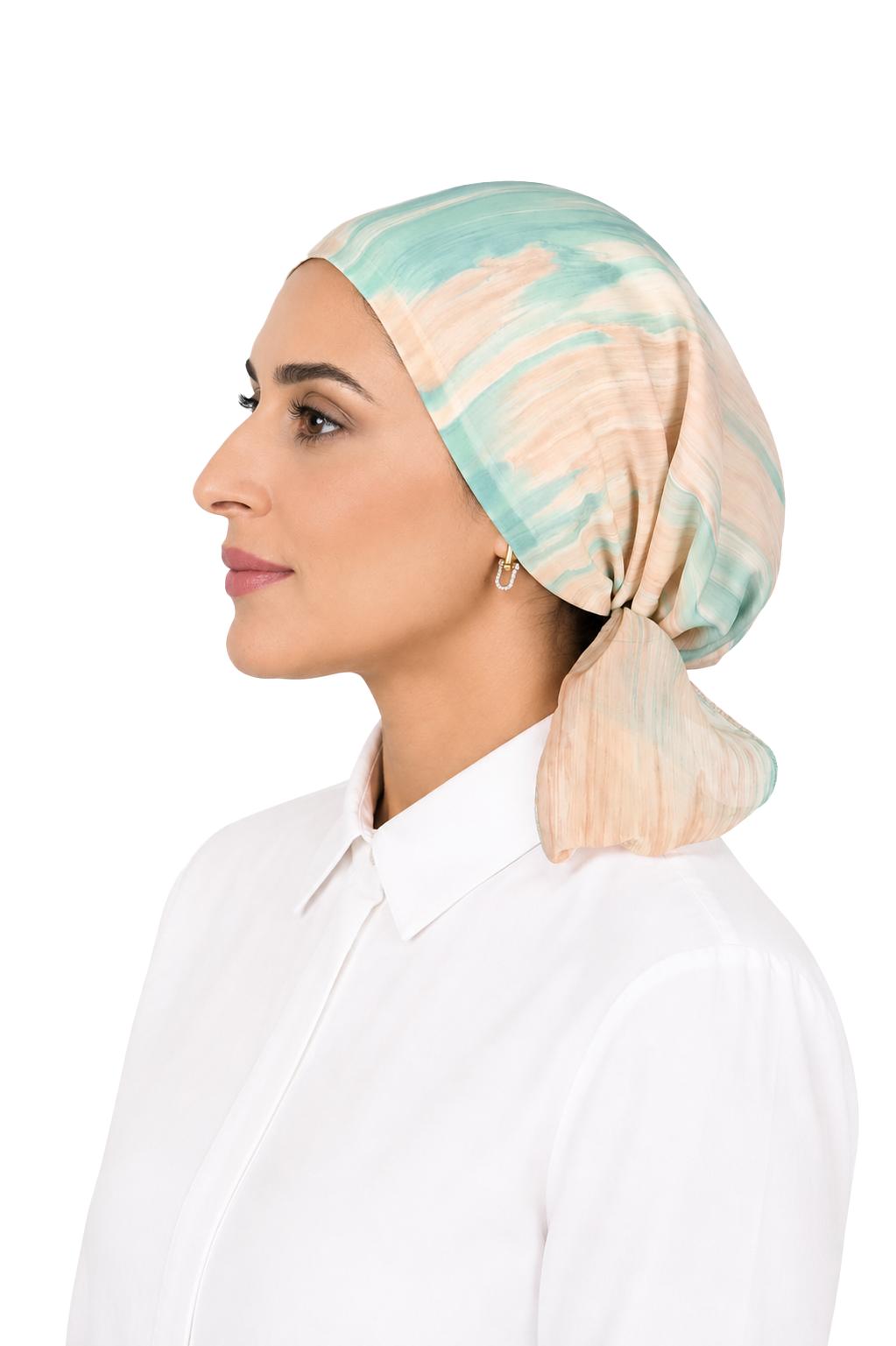 Chiffon Scarf – Mint Waves