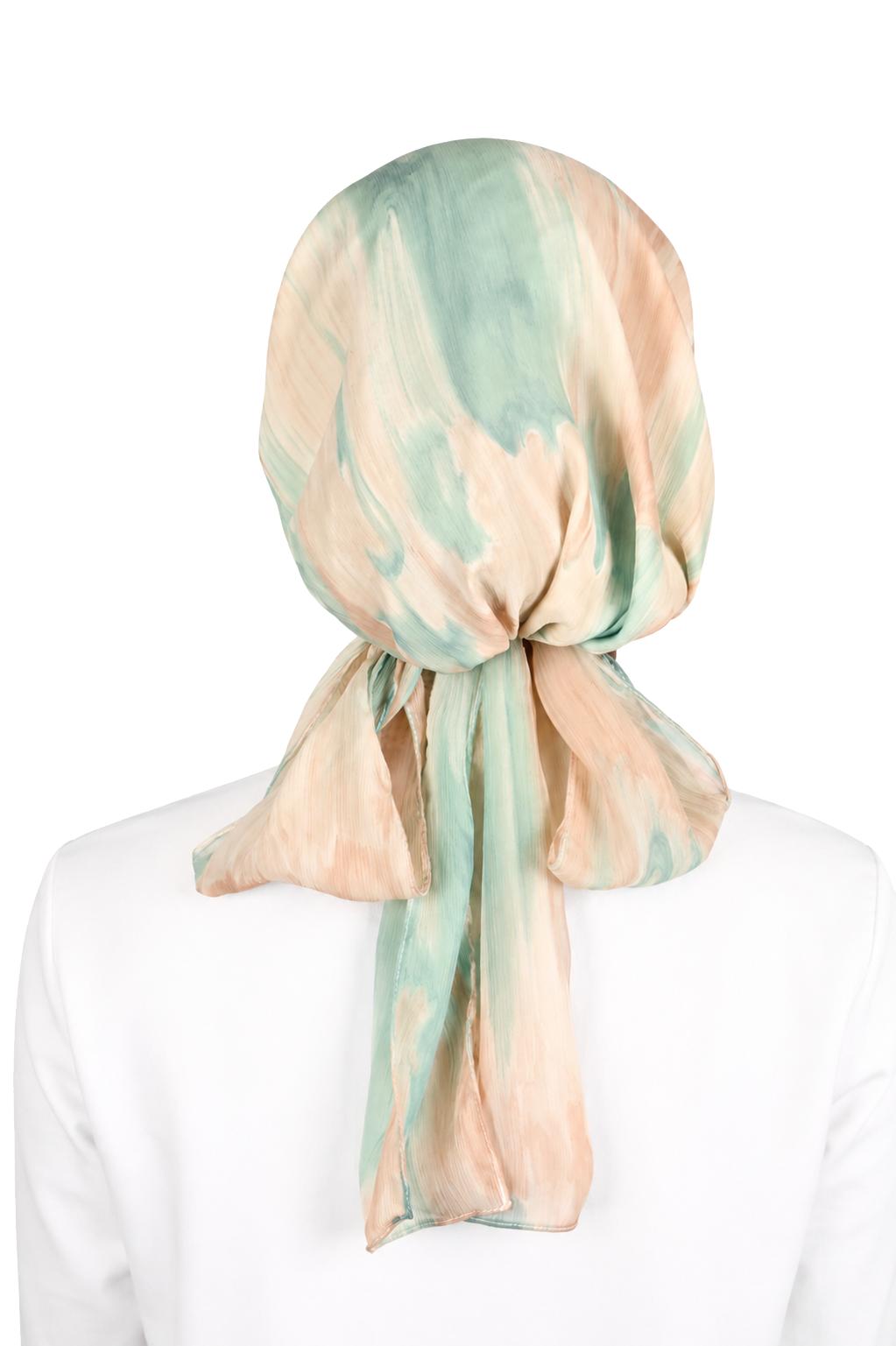 Chiffon Scarf – Mint Waves