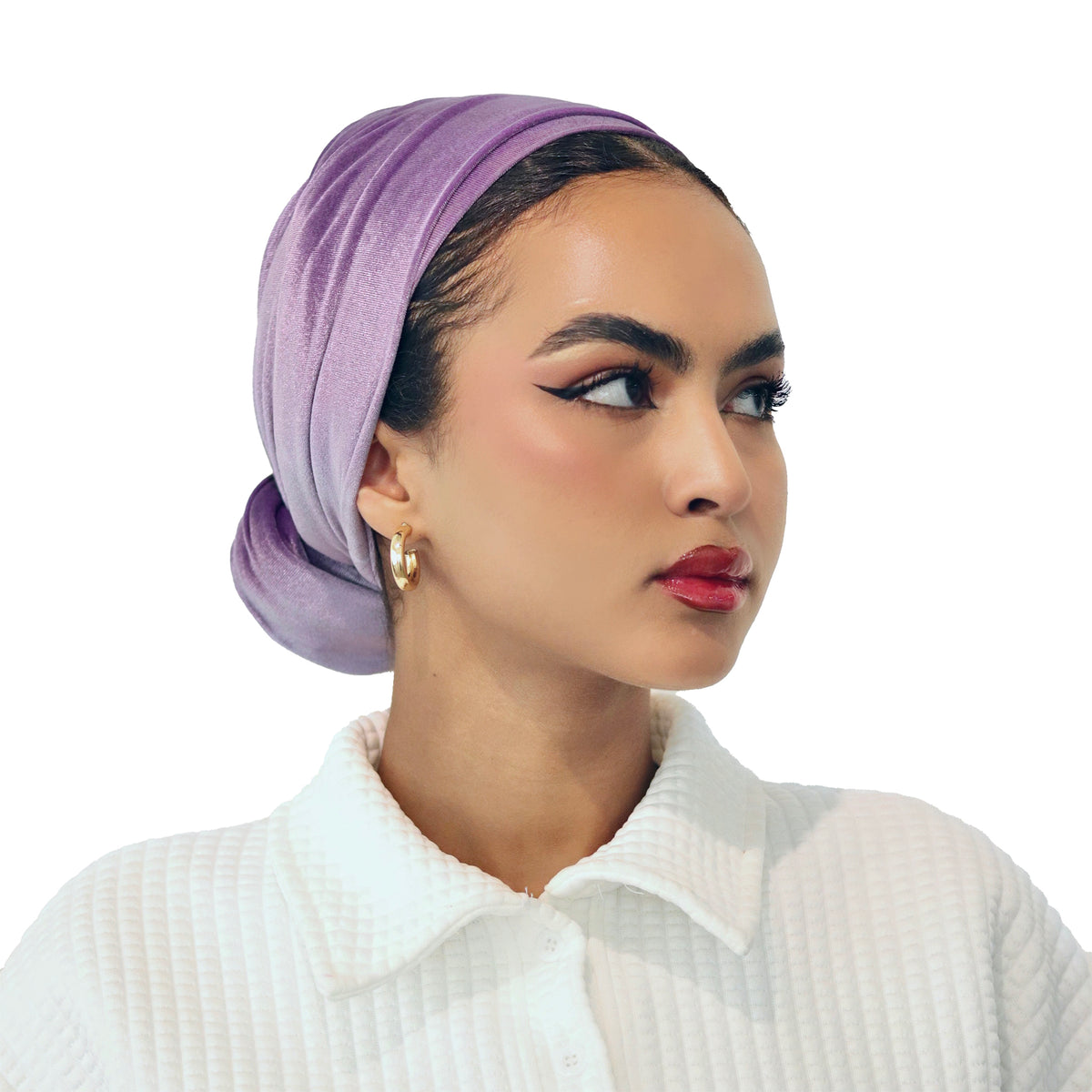 Purple velvet turban