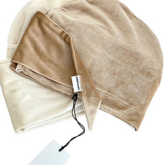3 Turbans, Beige & White Velvet  + 1 Color of Your Choice