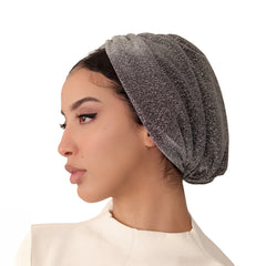 Silver Shimmer Cap Turban