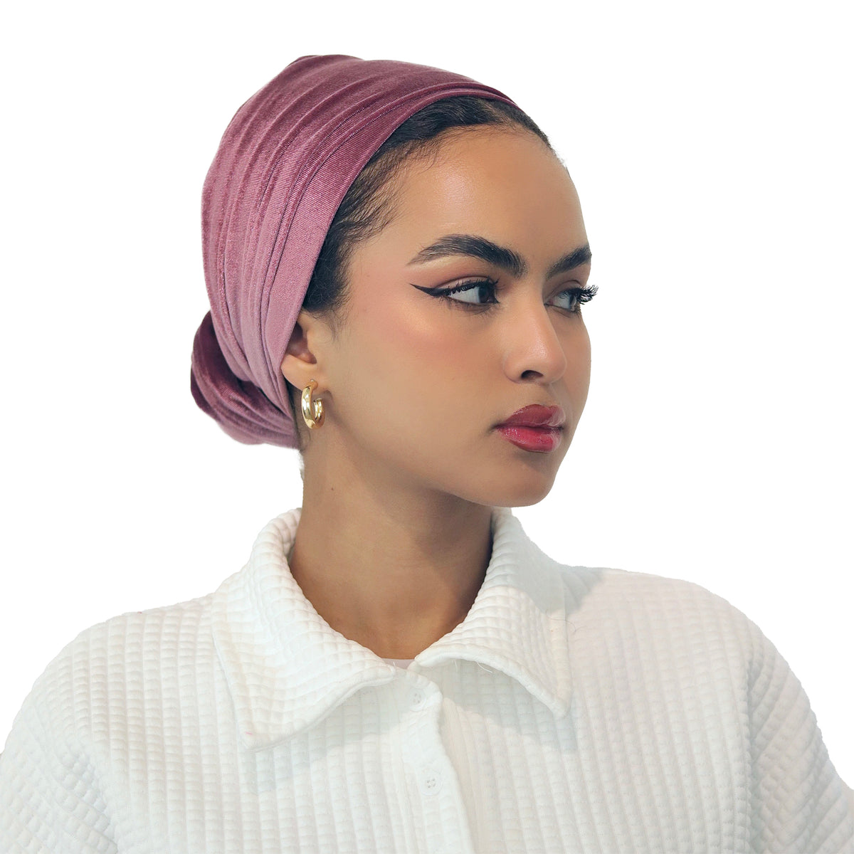 Pink velvet turban