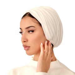 White Cotton Cap Turban