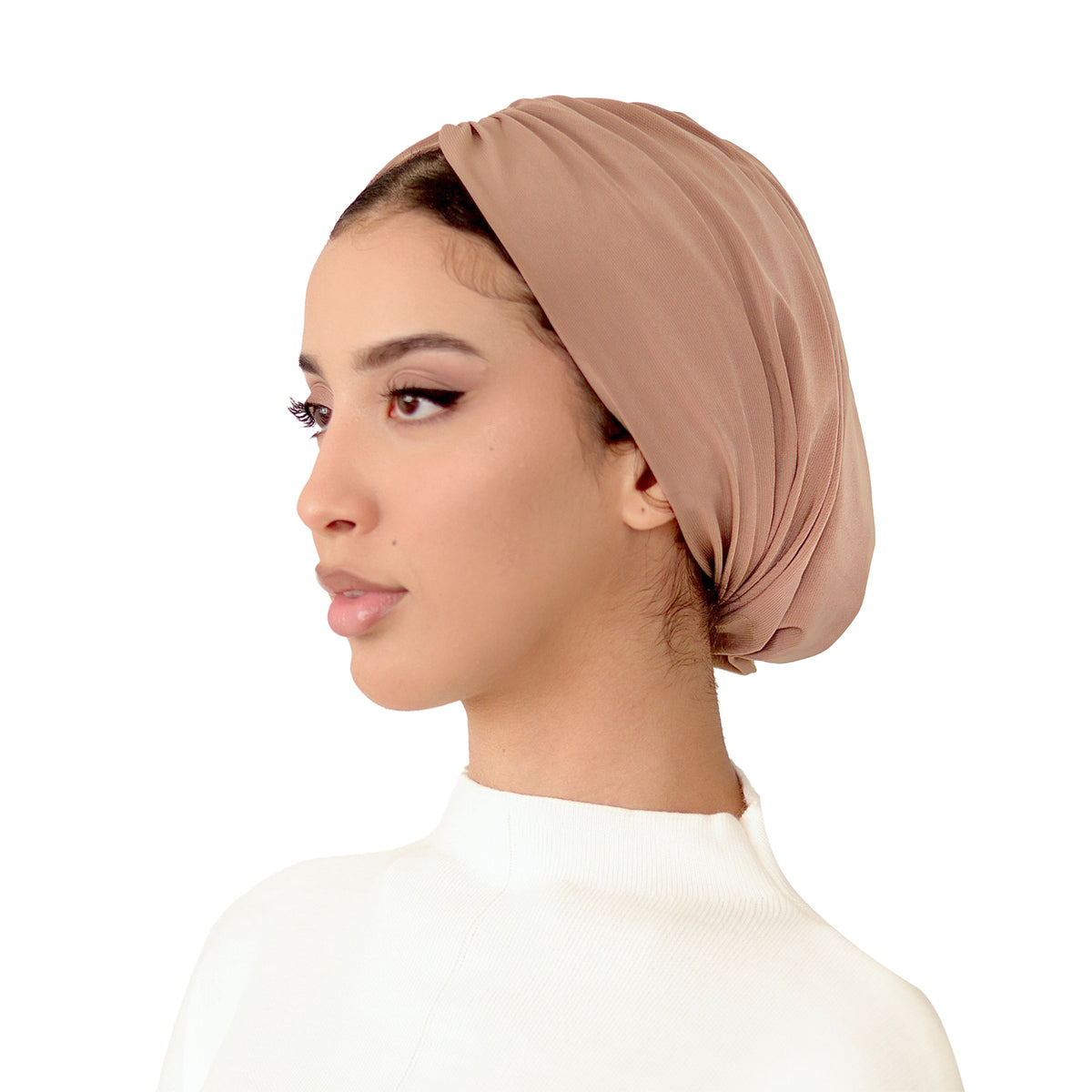 Beige Cotton Cap Turban