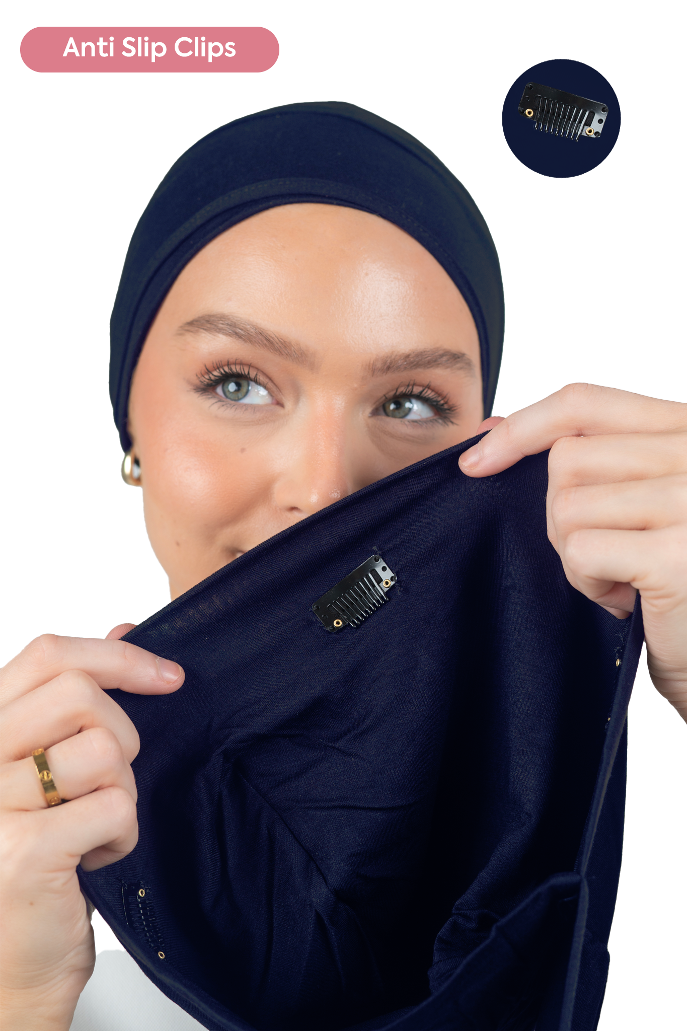 Signature Royal Blue Cotton Turban – Anti Slip Clips