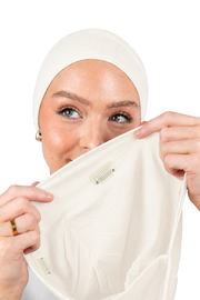 Signature Off White Cotton Turban – Anti Slip Clips