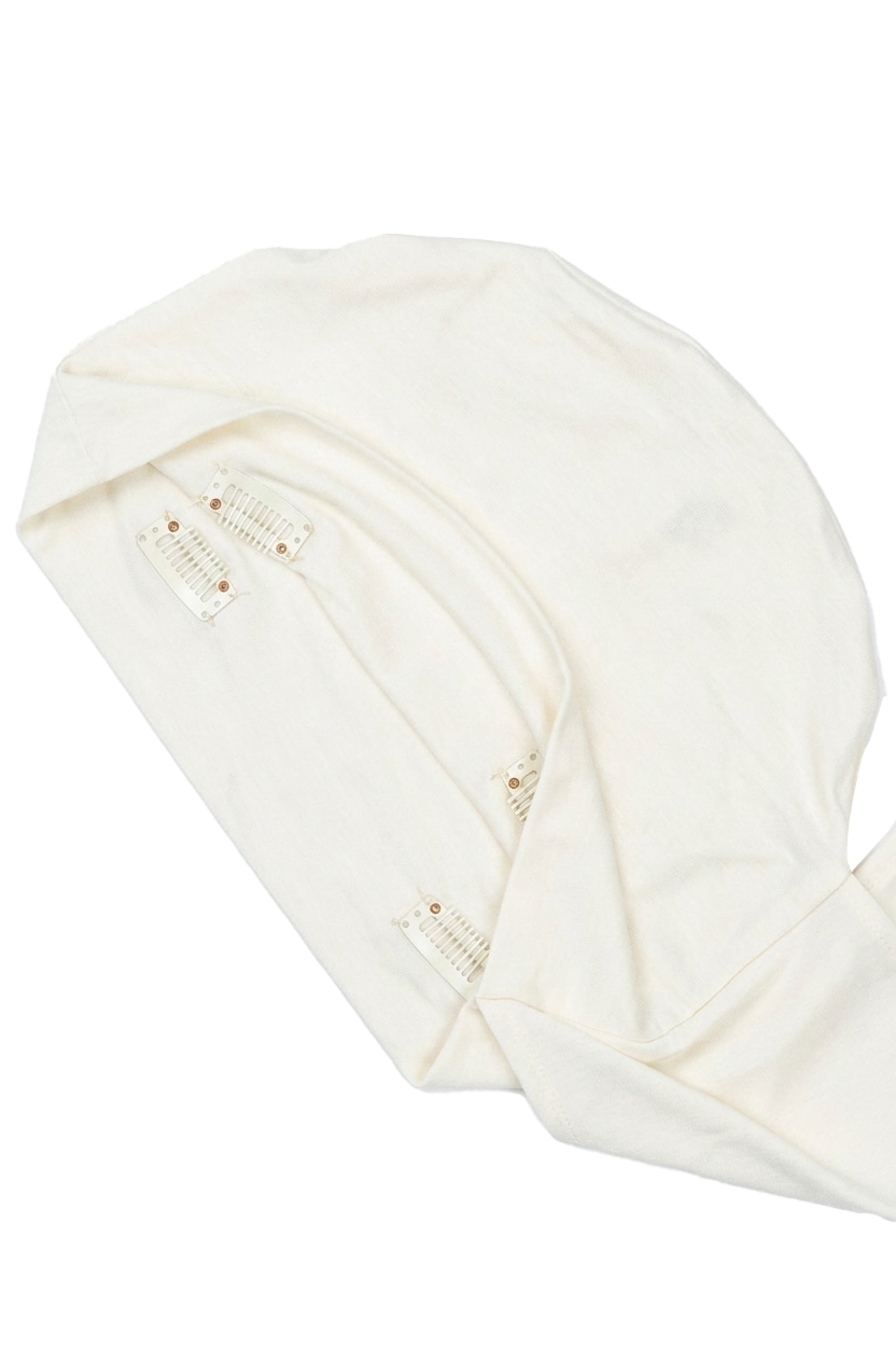 Signature Off White Cotton Turban – Anti Slip Clips