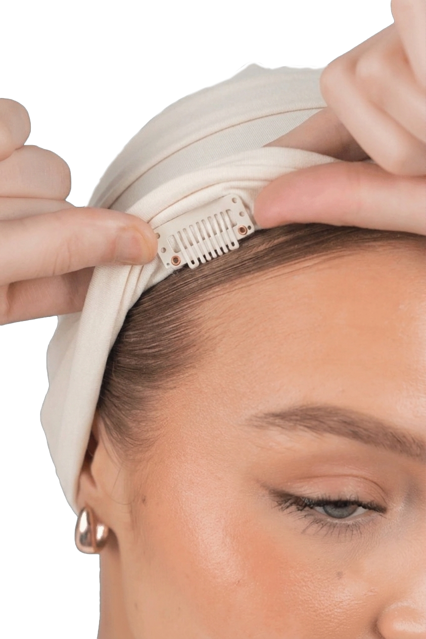 Signature Off White Cotton Turban – Anti Slip Clips