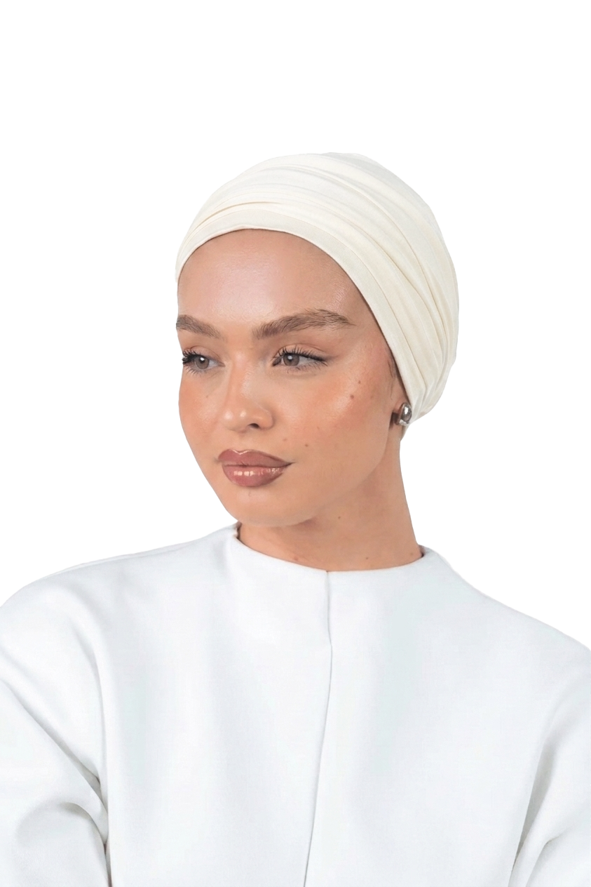 Signature Off White Cotton Turban – Anti Slip Clips