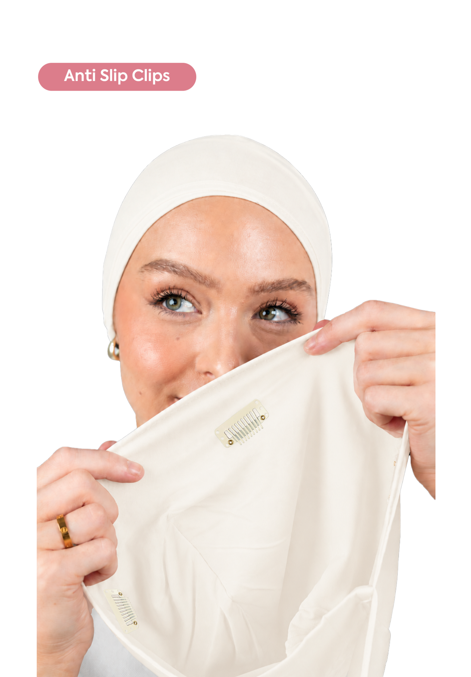 Signature Off White Cotton Turban – Anti Slip Clips