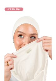 Signature Off White Cotton Turban – Anti Slip Clips