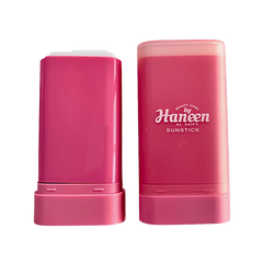Pink sunstick with 'Hancen' branding on a white background