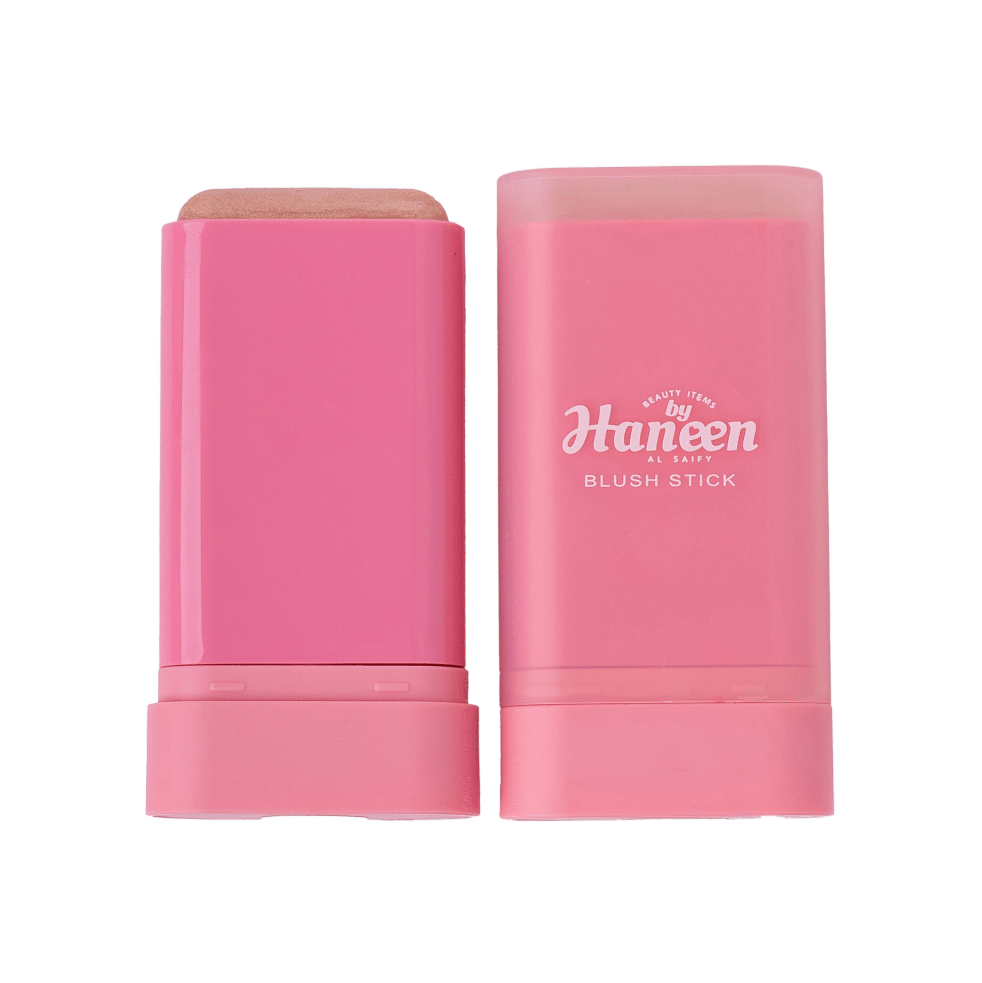 Pink blush stick with 'Haneen' branding on a white background