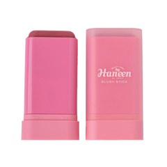 Pink blush stick with packaging on a white background