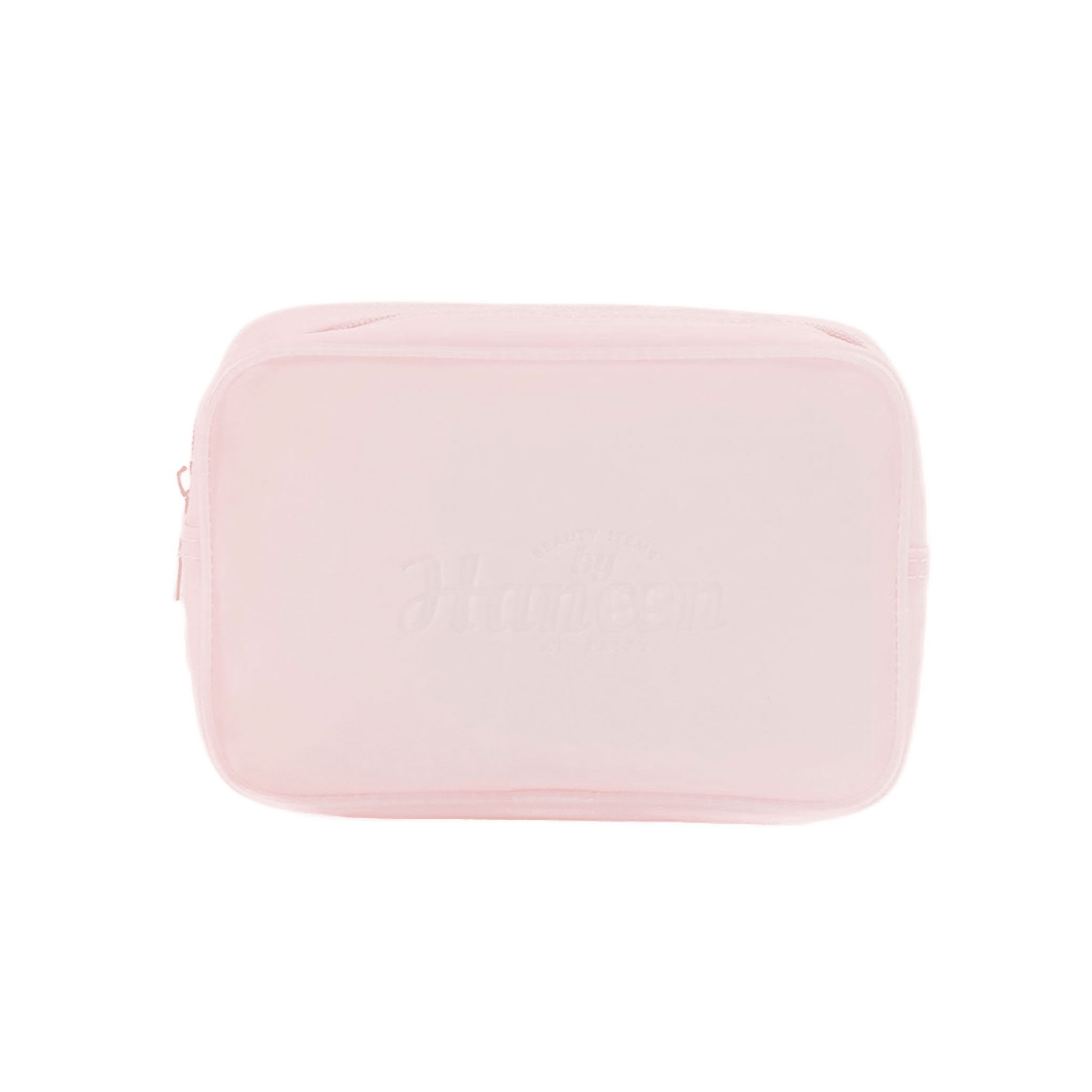 Pink rectangular pouch on a white background